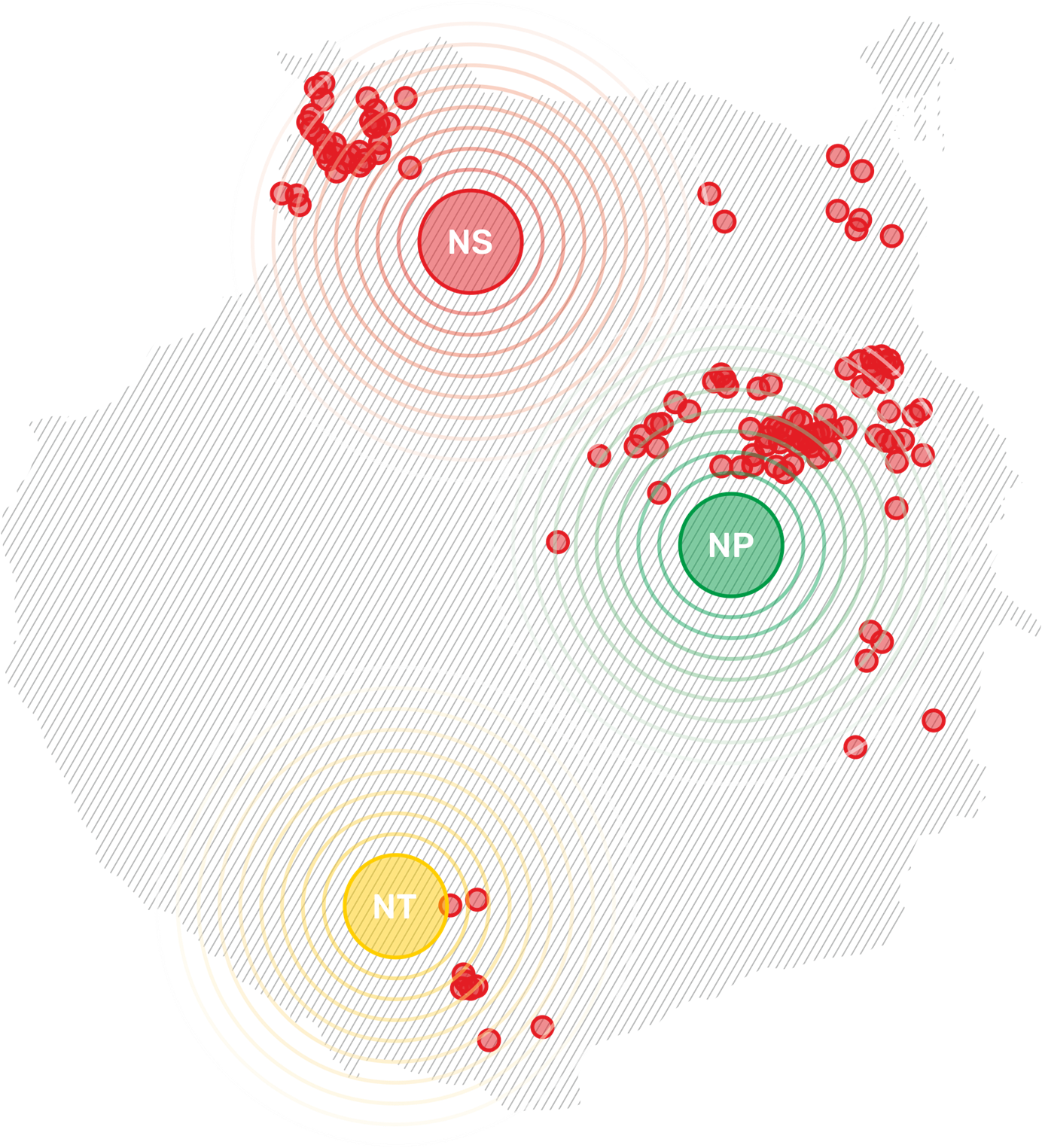 Mapa de Gran Canaria con el tercer núcleo