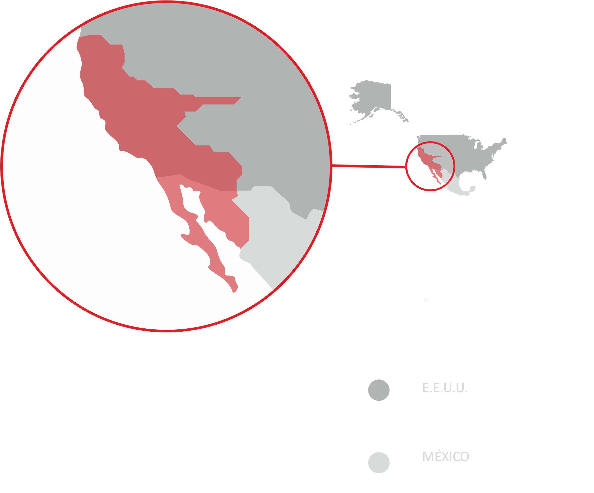 Mapa de distribución natural de la culebra real de California
