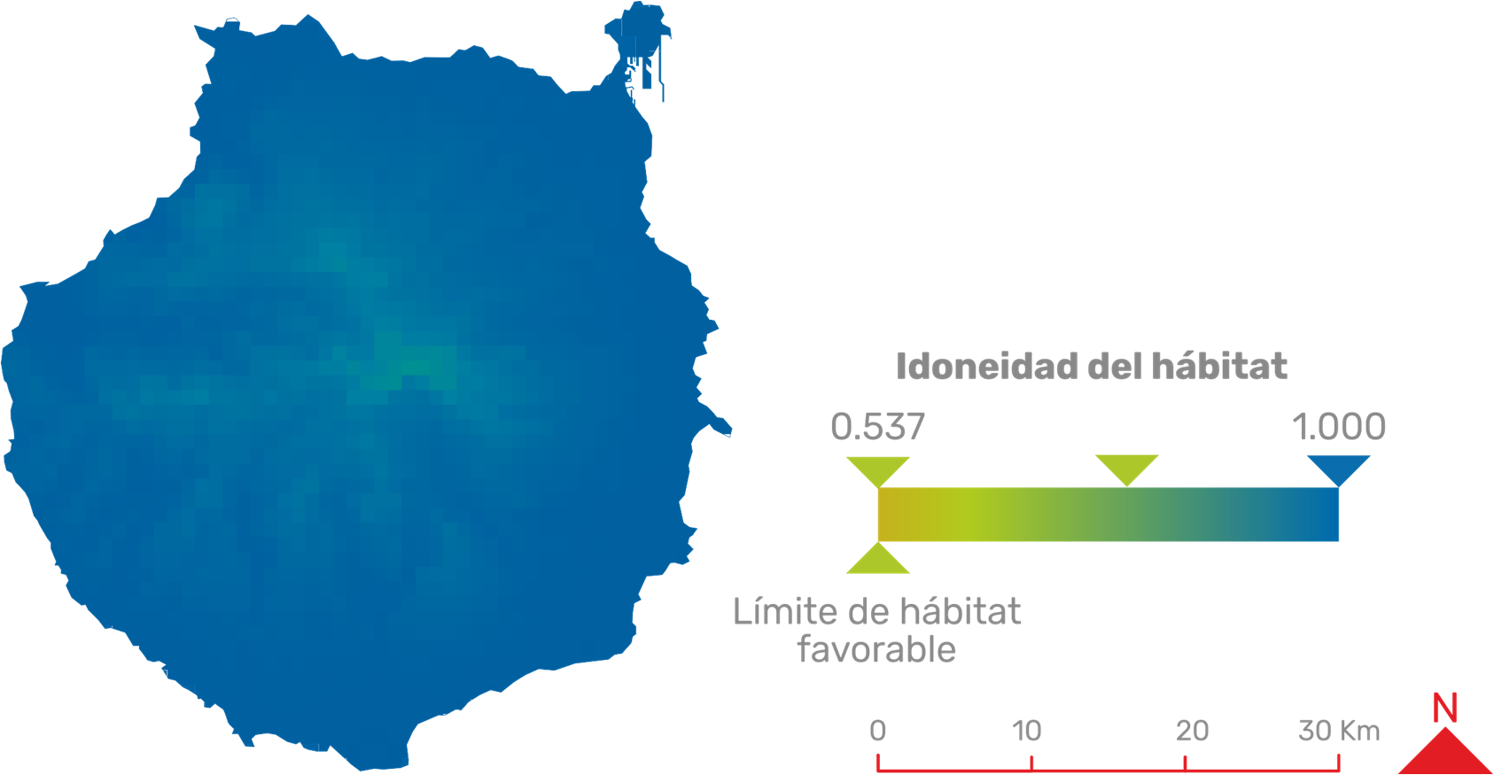Idoneidad de hábitat en Canarias